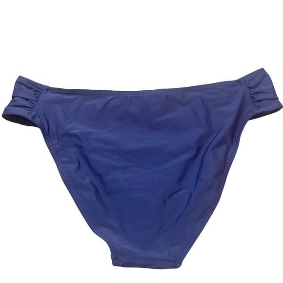 Navy High Waist Hight Cut Leg Ruched Side NWOT Bikini Bottom Women Plus Size XXL - Picture 2 of 7